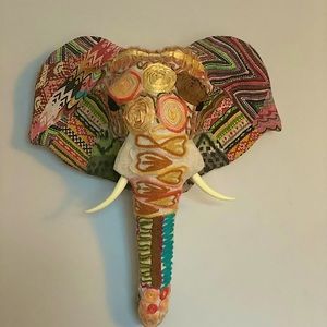 Elephant head wall hanging